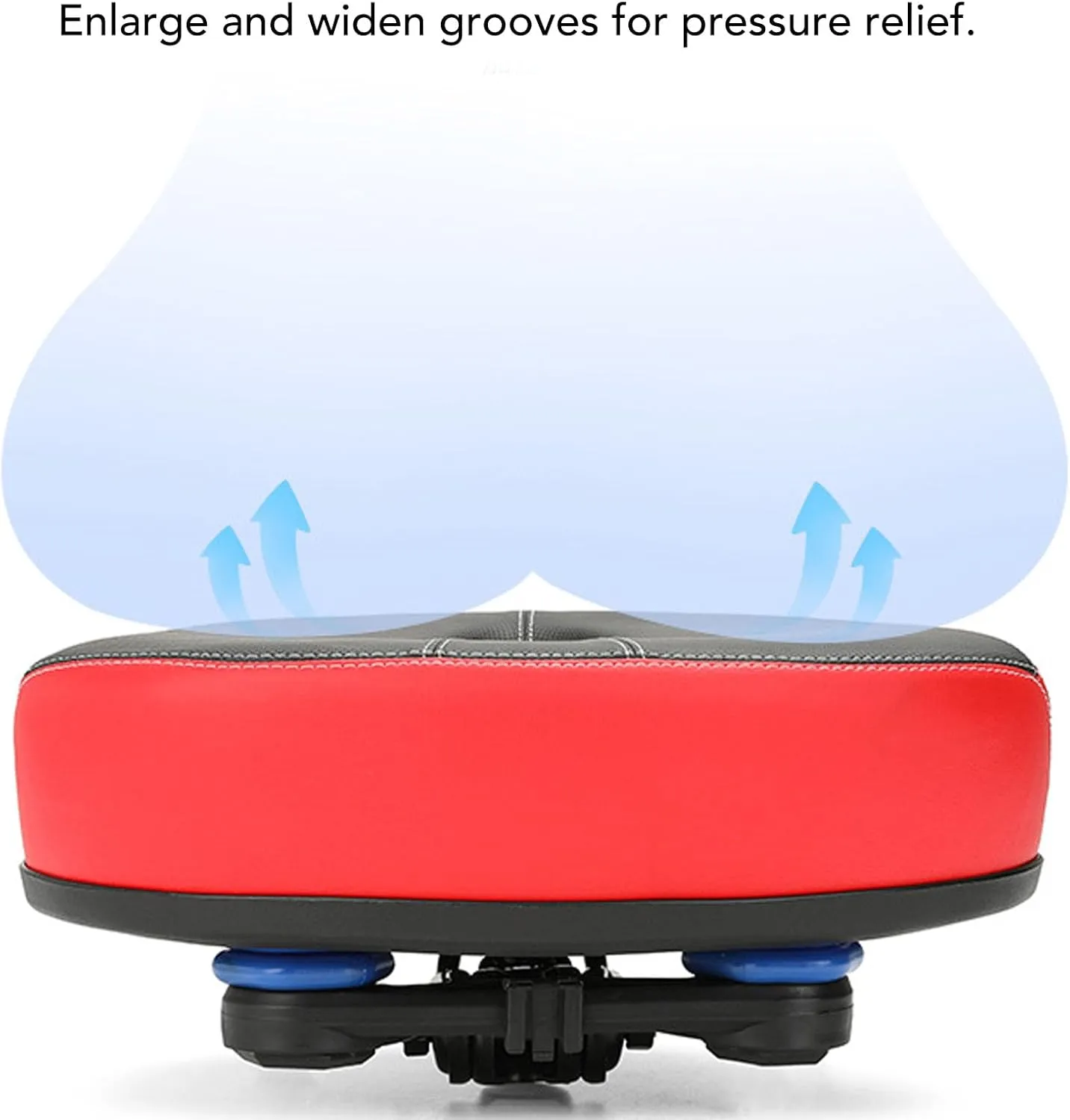 Noseless Bike Seats, Wide Bike Saddle Replacement Thickened Hollow Breathable Shock Absorbing City Mountain Bike SeatsCushion for Men Women