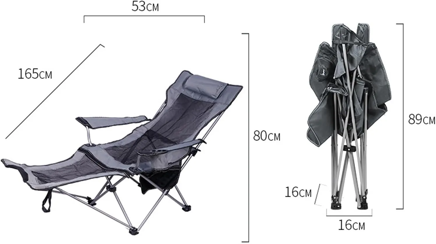 Outdoor Camping Chair Collapsible with Cup Holder Folding Fishing Beach Chair Heavy Duty Steel Recline