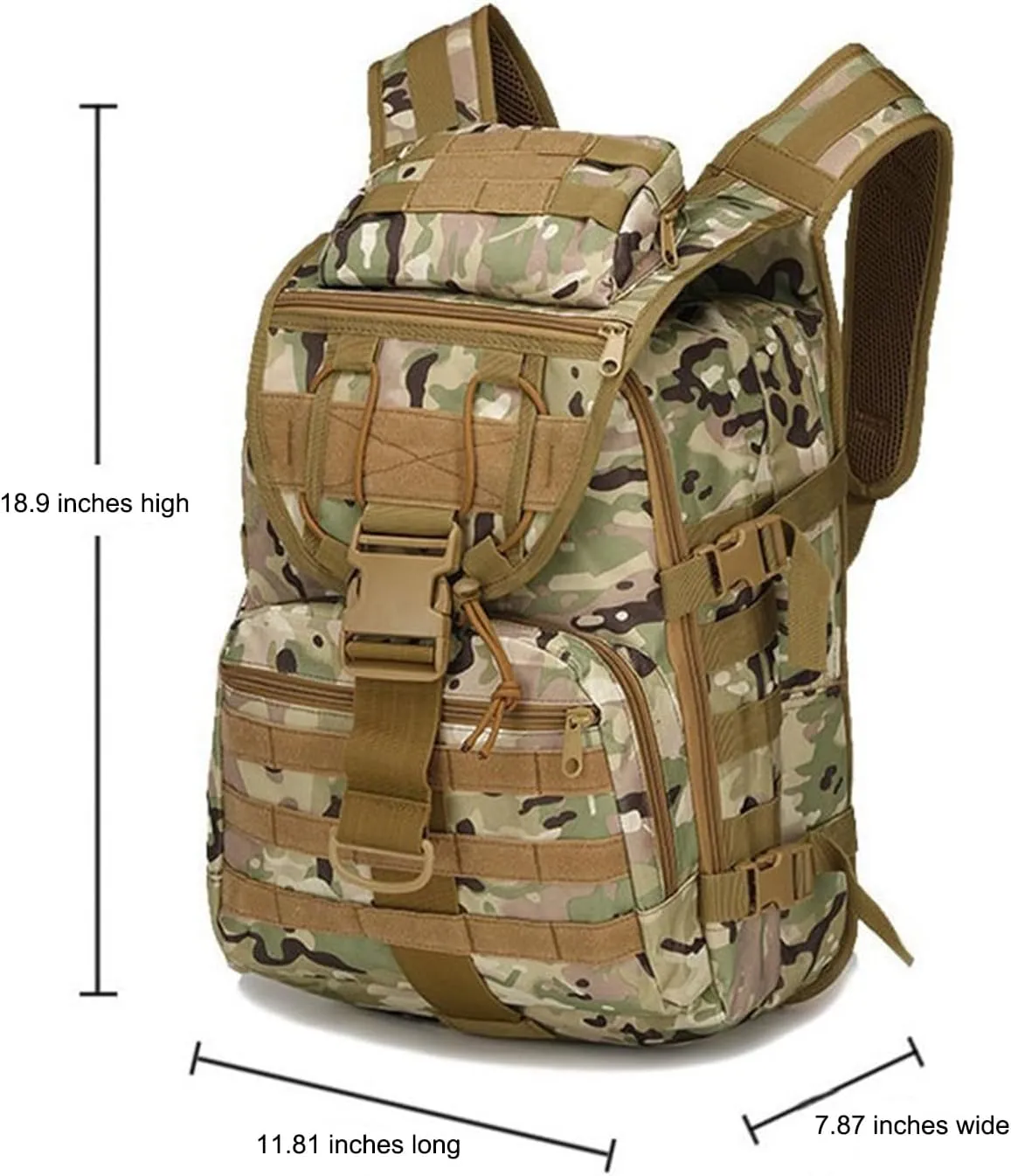 Outdoor Shoulder Tactical Bag Waterproof Mountaineering Bag Hiking Camo Backpack,Sand number