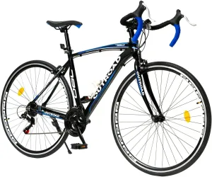 Outroad Road Bike 14-21Speed 700C Wheel with Light Aluminum Alloy Frame Commuter Bicycle with Dual Disc/V Brakes for Men and Women Blue,Red,Black,White