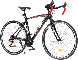 Outroad Road Bike 14-21Speed 700C Wheel with Light Aluminum Alloy Frame Commuter Bicycle with Dual Disc/V Brakes for Women and Men Blue,Red,Black,White