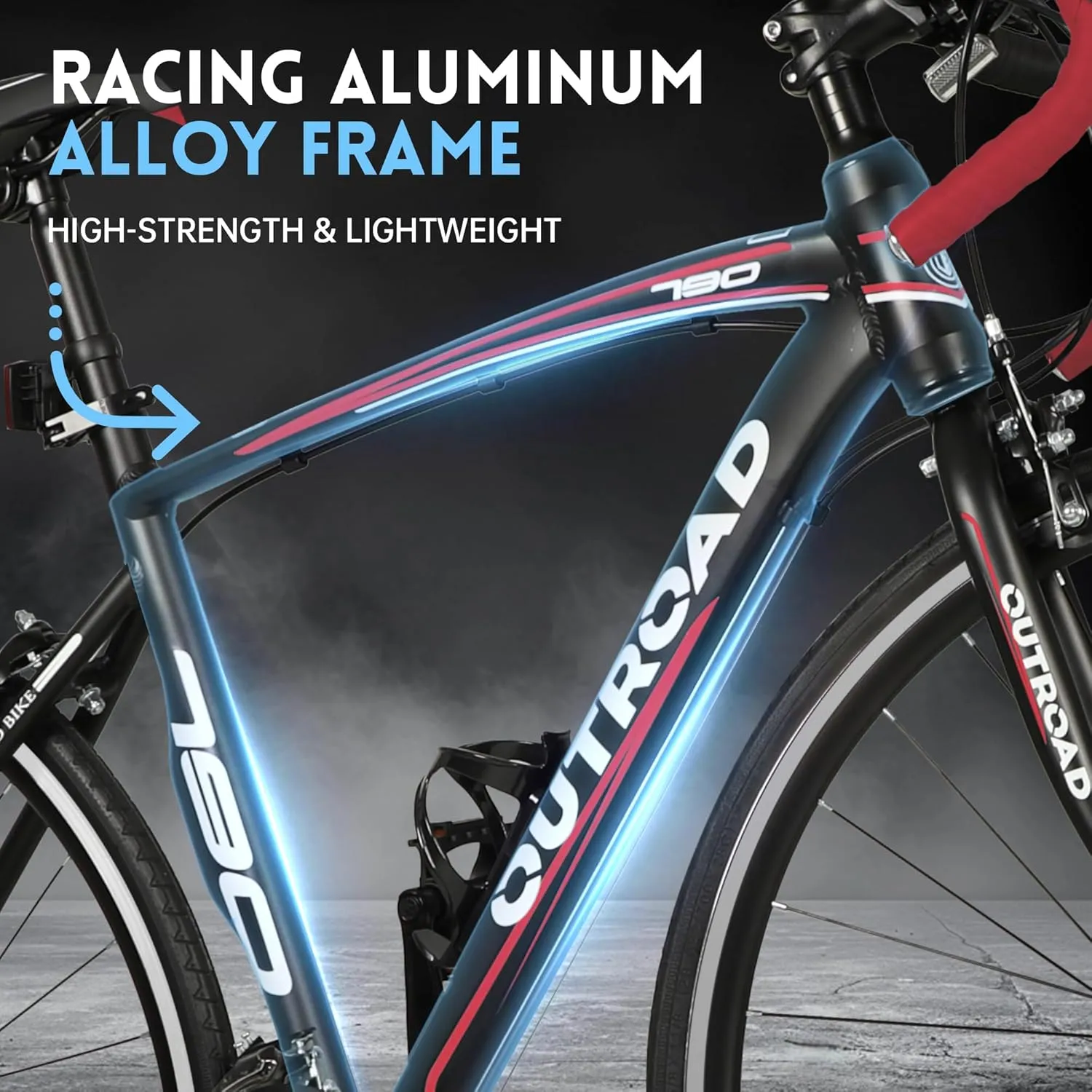 Outroad Road Bike 14-21Speed 700C Wheel with Light Aluminum Alloy Frame Commuter Bicycle with Dual Disc/V Brakes for Women and Men Blue,Red,Black,White