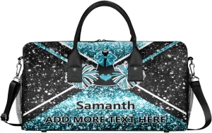 Overnight Shoulder Bag for Women Men Personalized Foldable Cheer Travel Workout Bag Carry on Weekender Bag for Sports Camping Gym