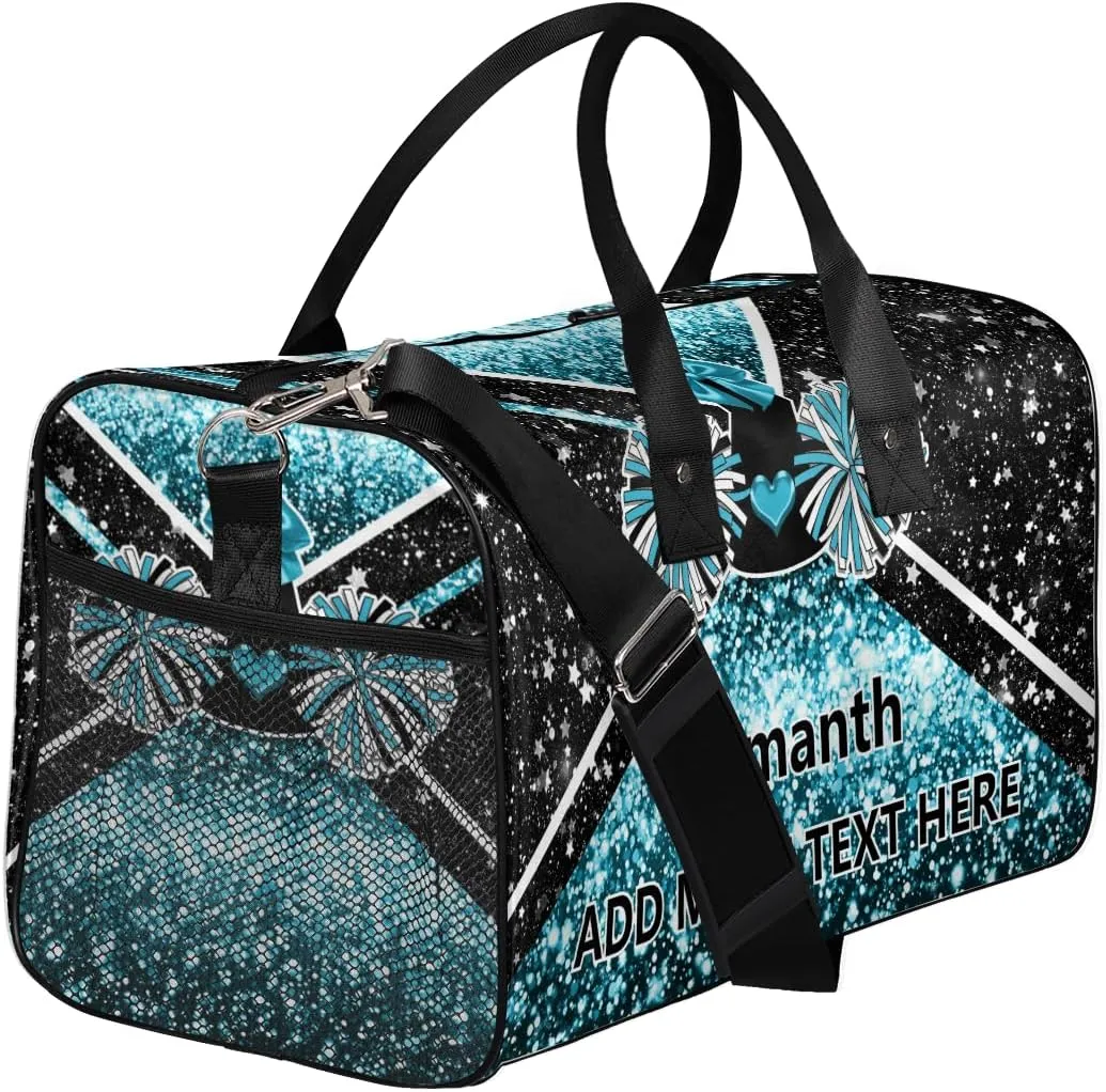 Overnight Shoulder Bag for Women Men Personalized Foldable Cheer Travel Workout Bag Carry on Weekender Bag for Sports Camping Gym