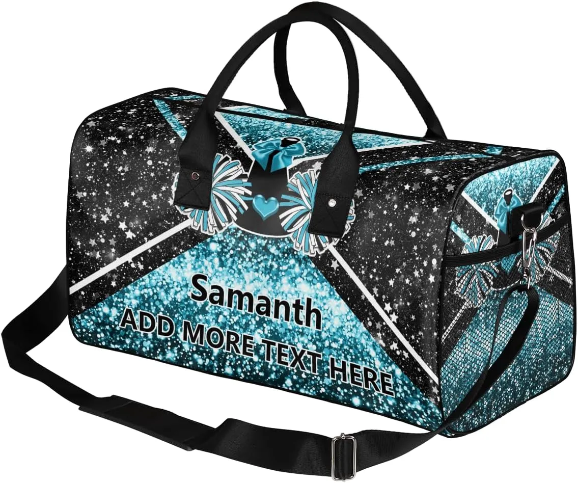 Overnight Shoulder Bag for Women Men Personalized Foldable Cheer Travel Workout Bag Carry on Weekender Bag for Sports Camping Gym
