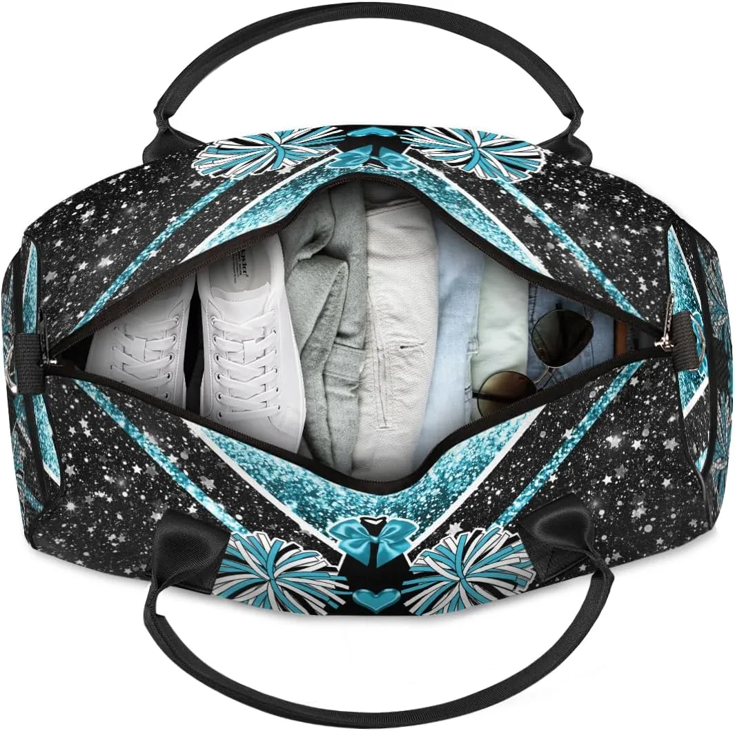 Overnight Shoulder Bag for Women Men Personalized Foldable Cheer Travel Workout Bag Carry on Weekender Bag for Sports Camping Gym