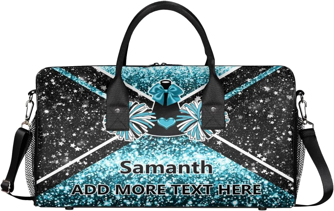 Overnight Shoulder Bag for Women Men Personalized Foldable Cheer Travel Workout Bag Carry on Weekender Bag for Sports Camping Gym