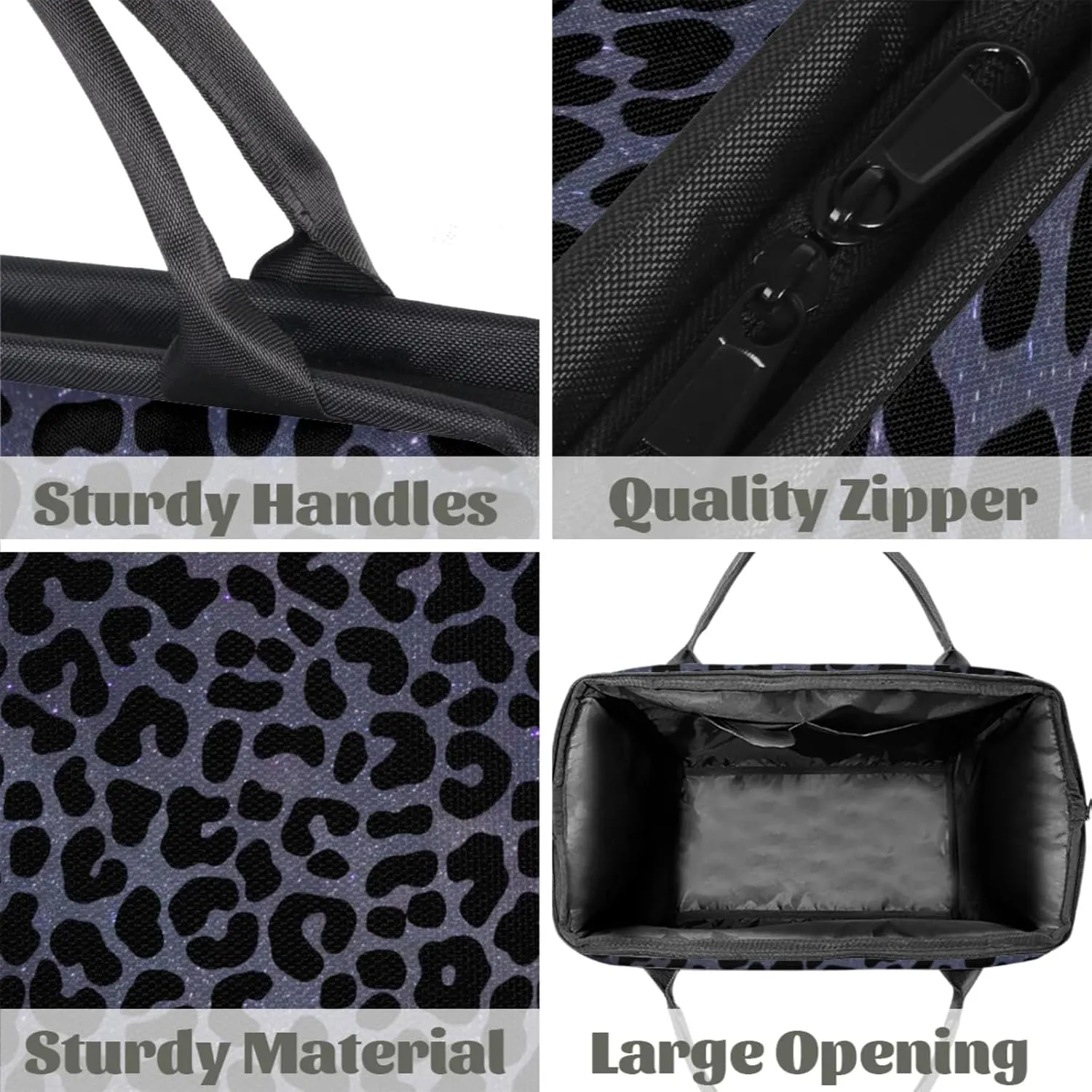Overnight Weekender Bag for Women Men Black Leopard Cheetah Waterproof Carry On Travel Duffel Bags with Zipper Lightweight Sports Gym Bag Luggage Workout Handle Bags for Traveling Yoga Camping