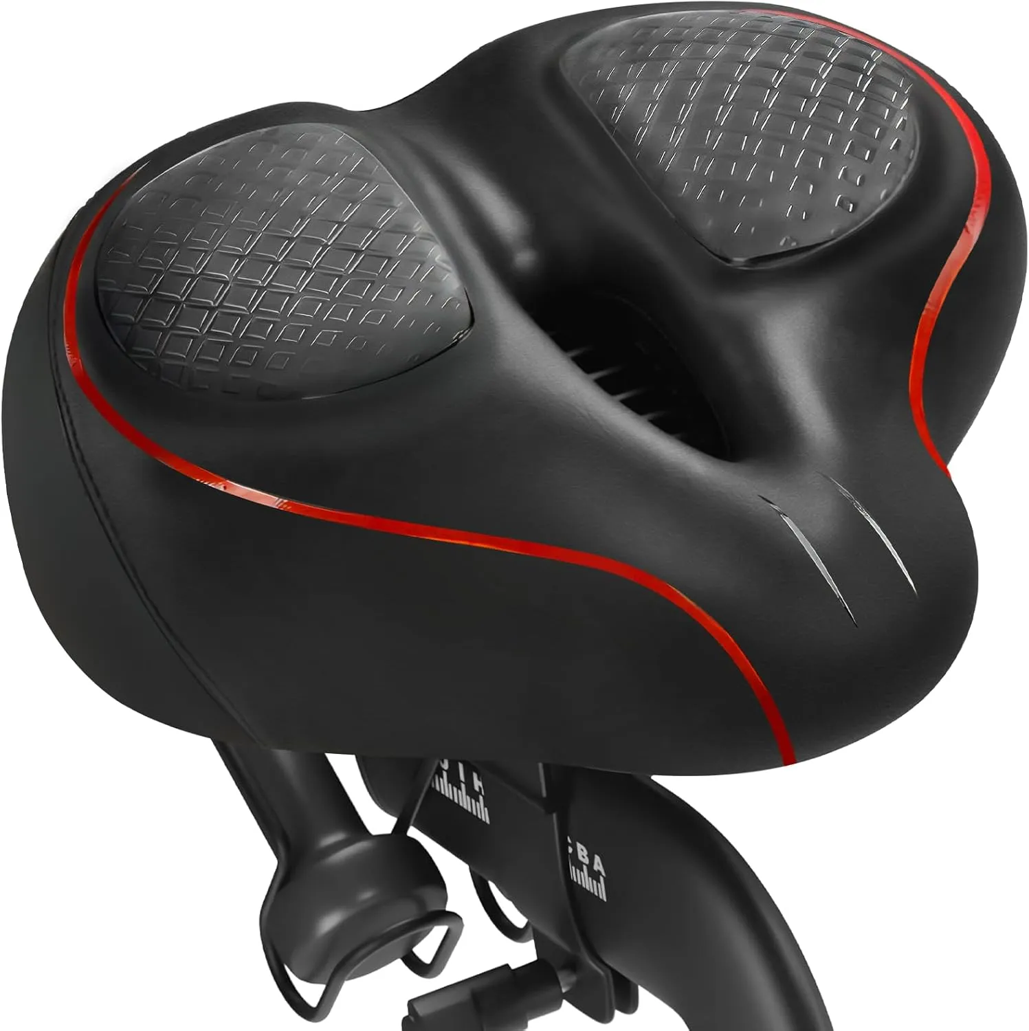 Oversized Noseless Bike Seat for Peloton Bike and Bike , Comfort Extra Wide Bicycle Seat Cushion for Men Women, Saddle Accessories Replacement for Exercise Bikes, EBikes, Cruiser Bike
