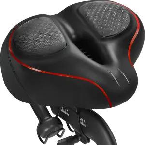 Oversized Noseless Bike Seat for Peloton Bike and Bike , Comfort Extra Wide Bicycle Seat Cushion for Men Women, Saddle Accessories Replacement for Exercise Bikes, EBikes, Cruiser Bike