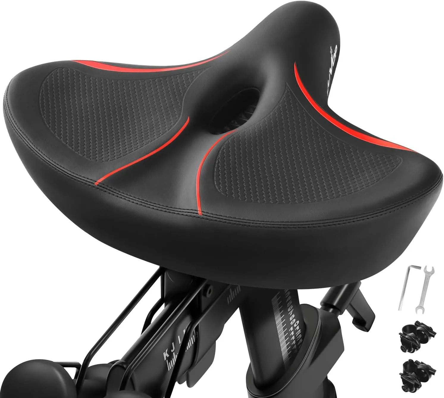 Oversized Peloton Bike Seat, Comfortable Bicycle Saddle Replacement for Men & Women, Extra Wide Saddle Compatible with Peloton, Echelon, Exercise, Electric, Cruiser Bikes
