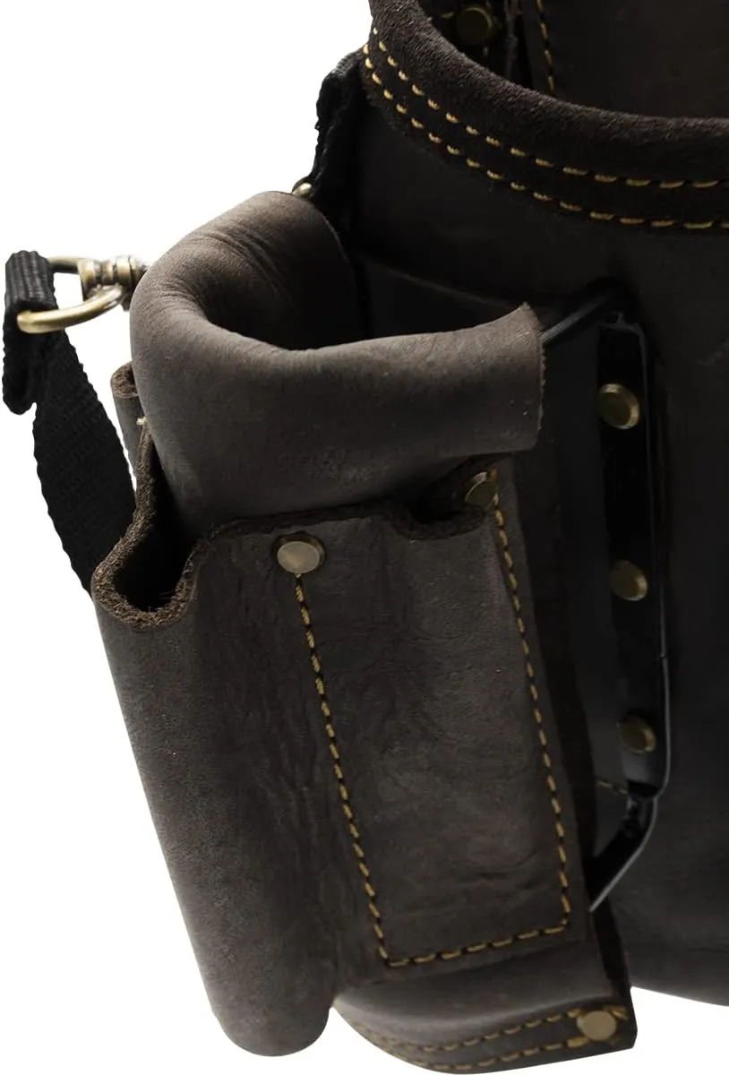 OX Tools Pro Oil-Tanned Leather Tool Pouch Set – Heavy-Duty Tool Belt Pouches for Carpenters, Drywallers, Framers & Electricians, Multi-Pocket, Reinforced Stitching & Hammer Holders