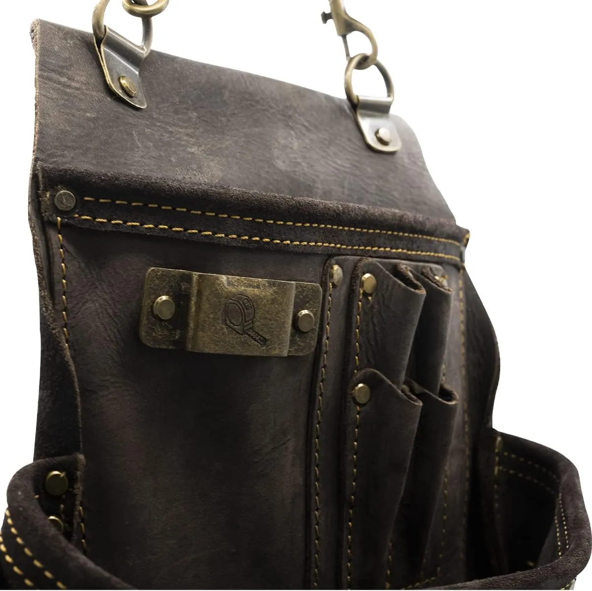 OX Tools Pro Oil-Tanned Leather Tool Pouch Set – Heavy-Duty Tool Belt Pouches for Carpenters, Drywallers, Framers & Electricians, Multi-Pocket, Reinforced Stitching & Hammer Holders