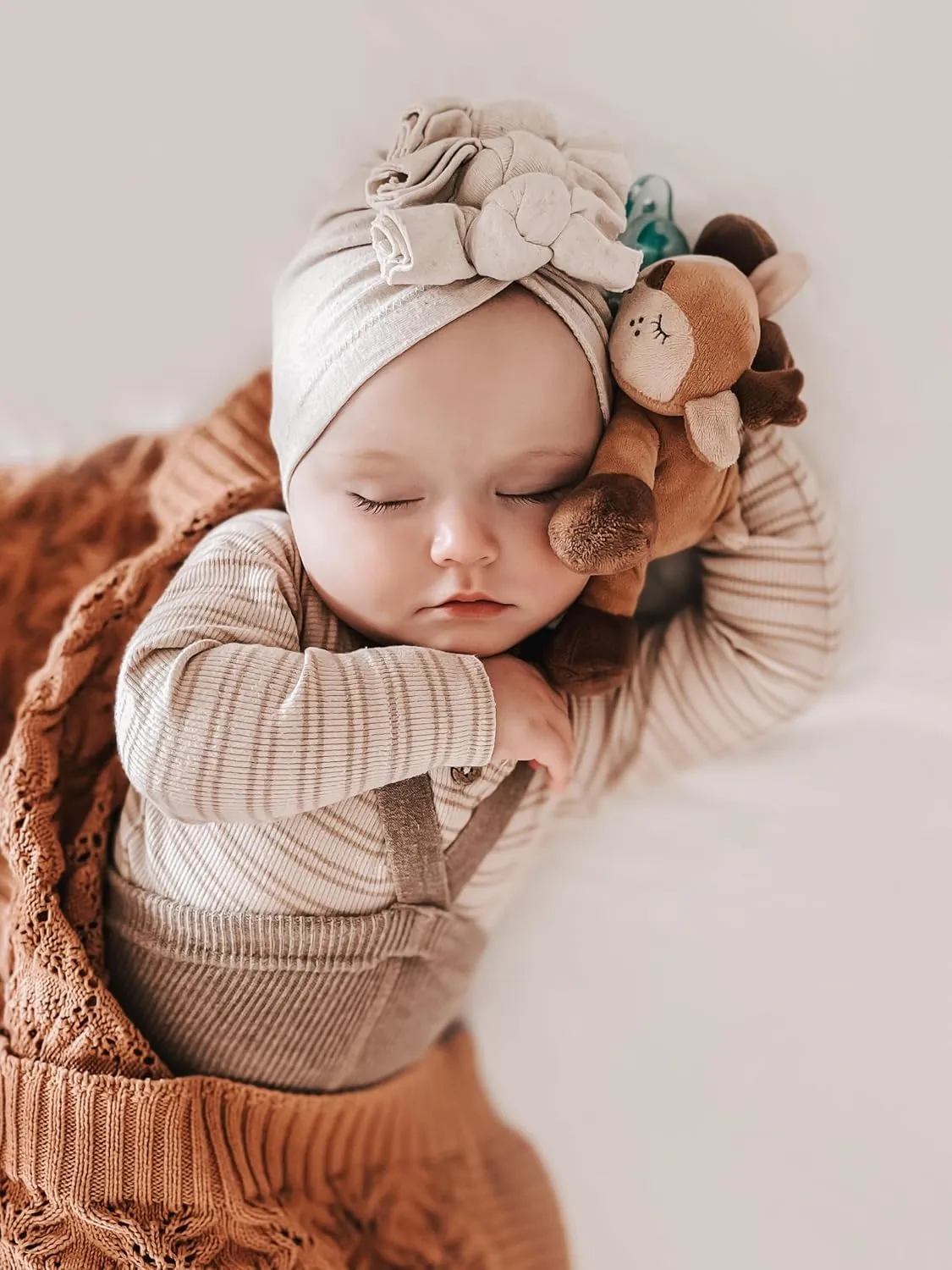 PaciBuddy Deer Pacifier Holder - Plush Toy with Detachable Pacifier & Universal Adapter, Gender Neutral Baby Gift for 0  months - Infant Plush Baby Toy, Versatile Baby Essentials, Binky