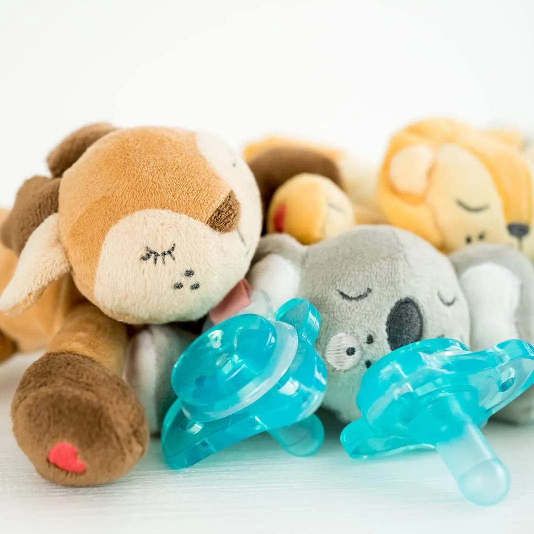 PaciBuddy Deer Pacifier Holder - Plush Toy with Detachable Pacifier & Universal Adapter, Gender Neutral Baby Gift for 0  months - Infant Plush Baby Toy, Versatile Baby Essentials, Binky