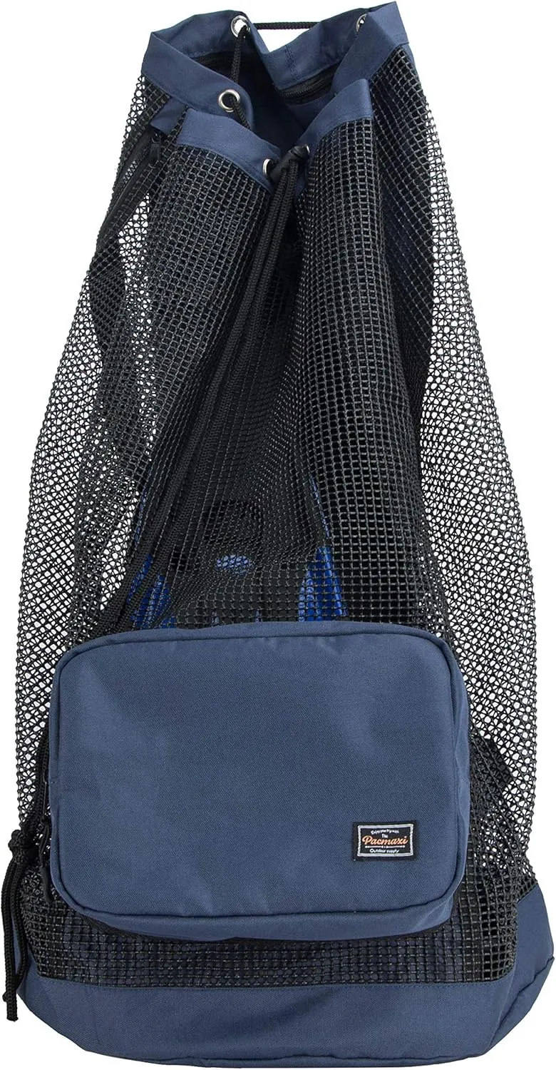 PACMAXI Scuba Diving Bag, Oversized Mesh Scuba Diving Backpack for Snorkeling Gear & Equipment, Holds Mask, Fins, Snorkel