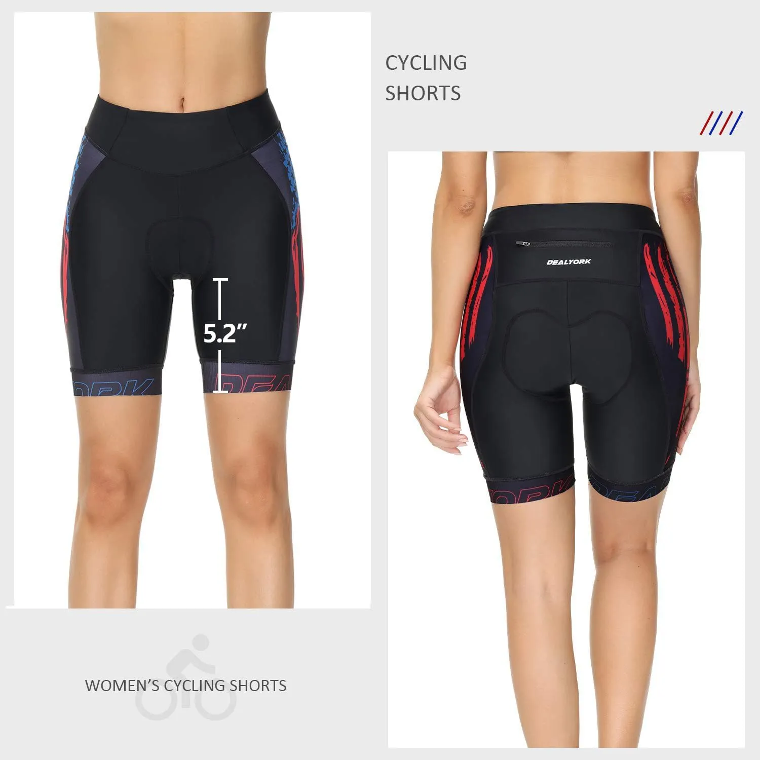 Padded Bike Shorts Women Cycling Underwear Bicycle Biking Biker Short with 4D Padding Super Lightweight Breathable