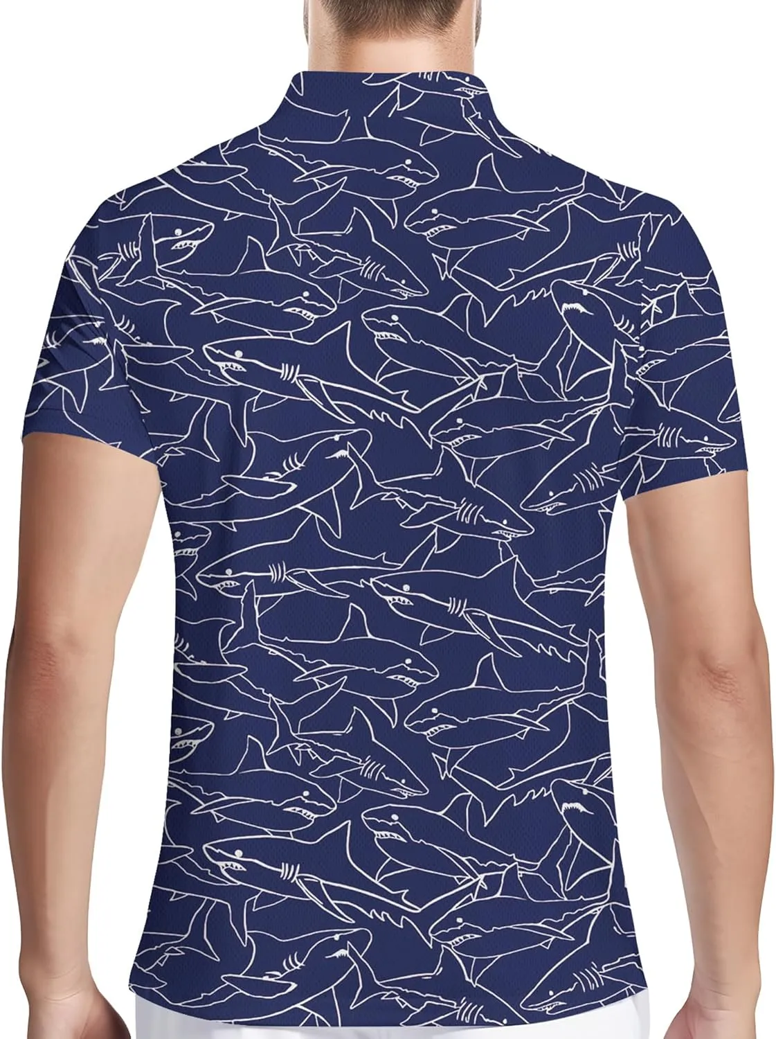PAGYMO Golf Shirts for Men Crazy Funny Hawaiian Print Mens Polo Shirt
