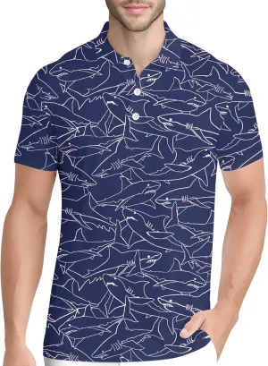 PAGYMO Golf Shirts for Men Crazy Funny Hawaiian Print Mens Polo Shirt