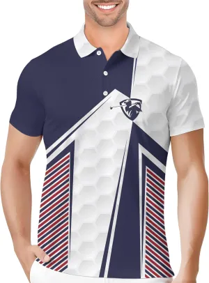 PAGYMO Golf Shirts for Men Crazy Funny Hawaiian Print Mens Polo Shirt