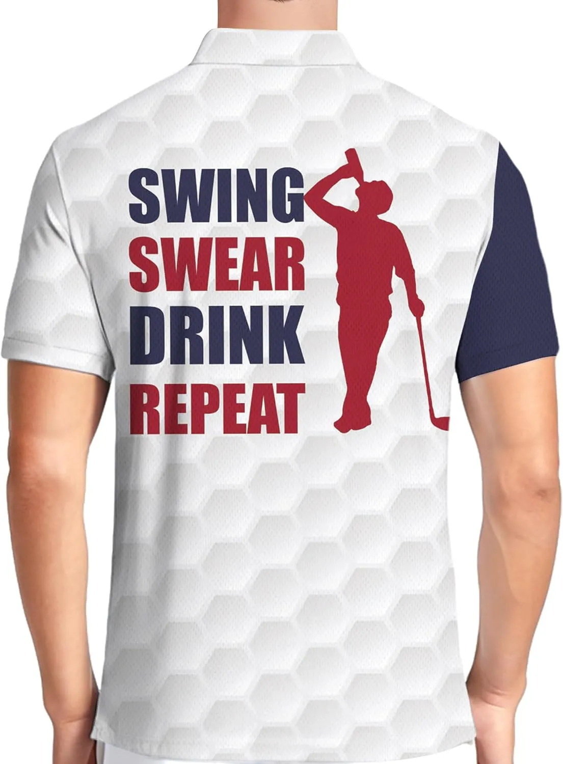 PAGYMO Golf Shirts for Men Crazy Funny Hawaiian Print Mens Polo Shirt
