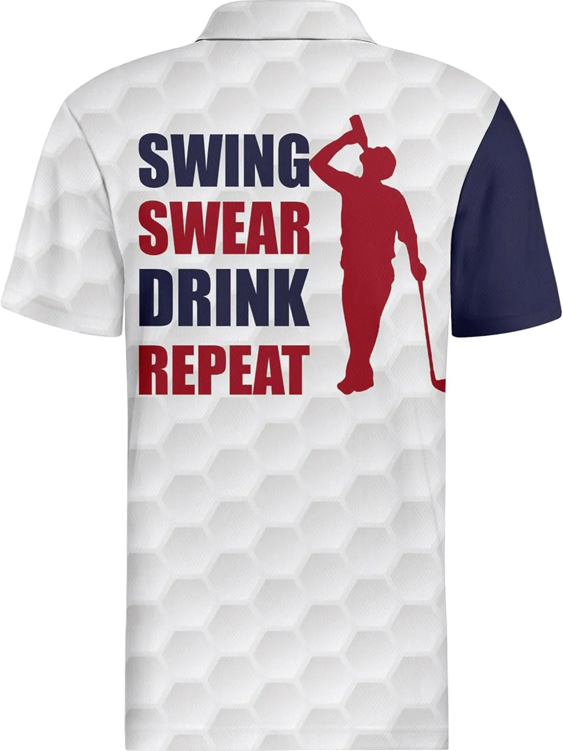 PAGYMO Golf Shirts for Men Crazy Funny Hawaiian Print Mens Polo Shirt