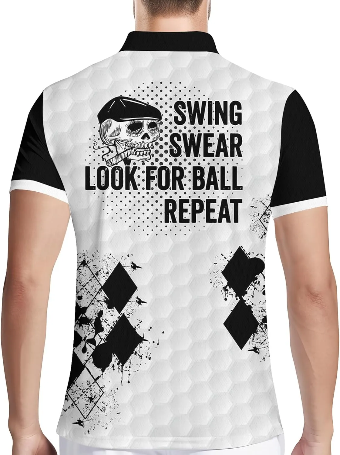 PAGYMO Golf Shirts for Men Crazy Hawaiian Funny Print Mens Polo Shirt