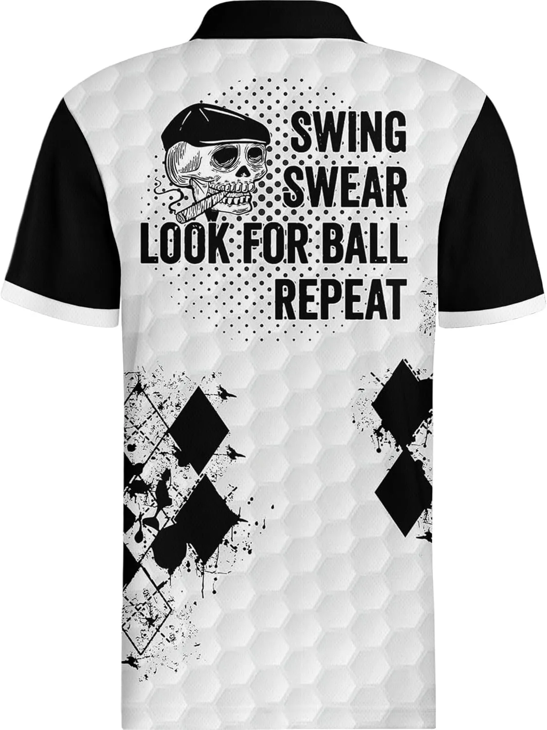 PAGYMO Golf Shirts for Men Crazy Hawaiian Funny Print Mens Polo Shirt