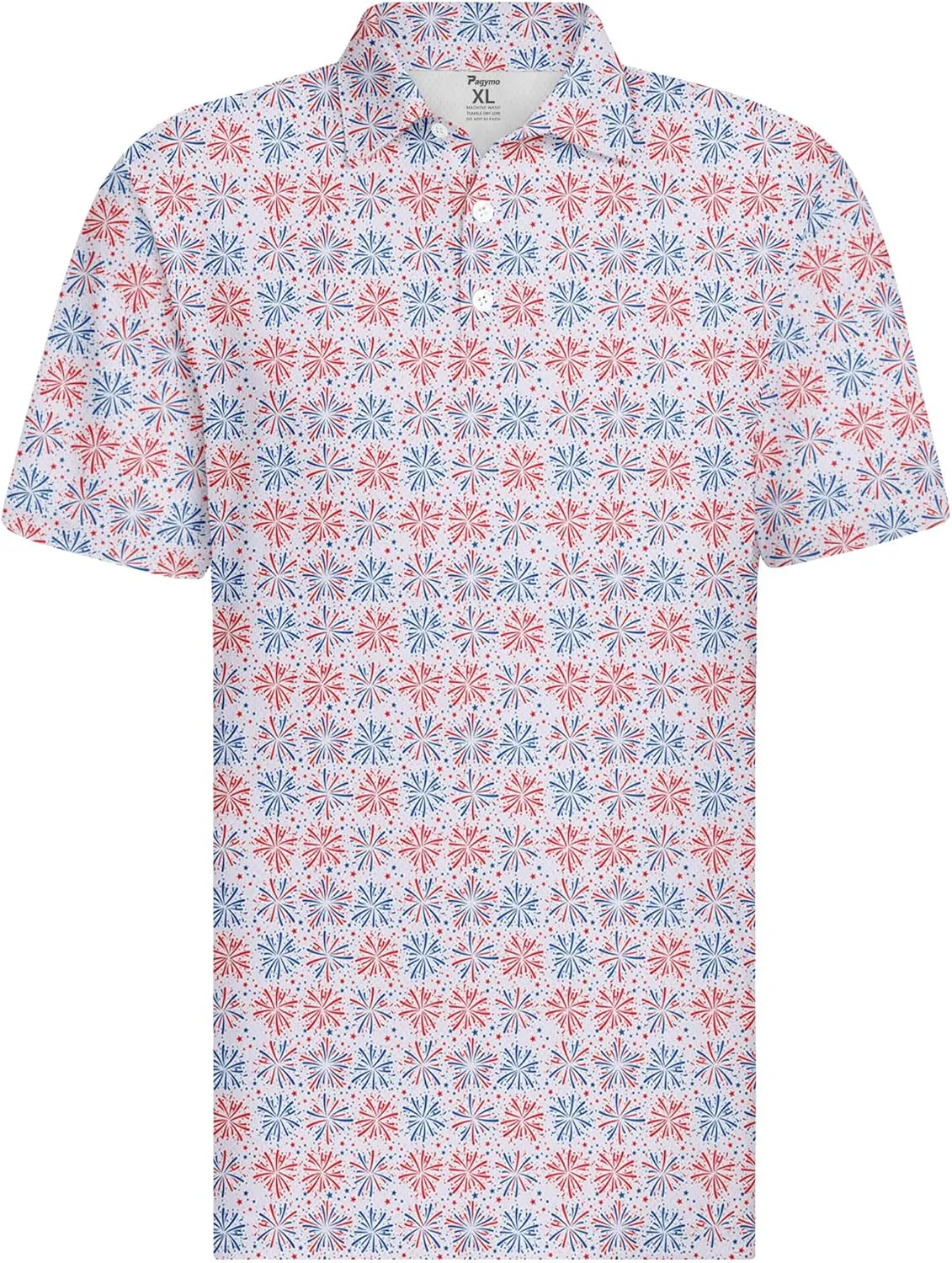 PAGYMO Golf Shirts for Men Crazy Hawaiian Print Funny Mens Polo Shirt