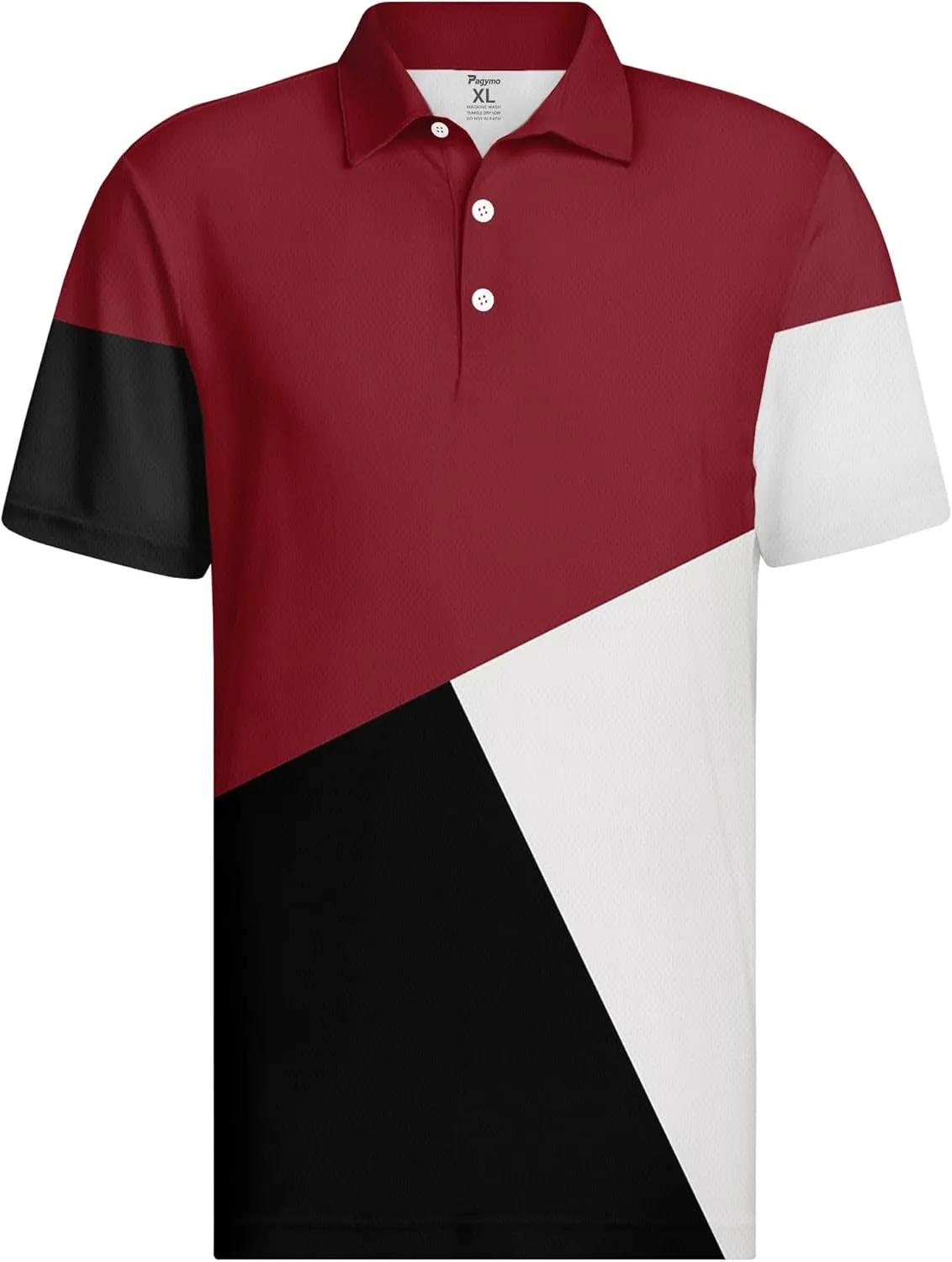 PAGYMO Golf Shirts for Men Crazy Hawaiian Print Funny Mens Polo Shirt