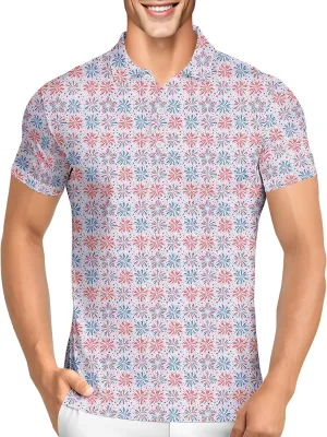 PAGYMO Golf Shirts for Men Crazy Hawaiian Print Funny Mens Polo Shirt