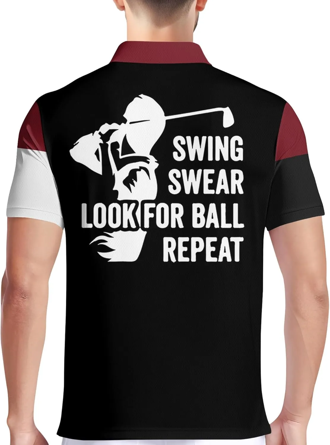 PAGYMO Golf Shirts for Men Crazy Hawaiian Print Funny Mens Polo Shirt