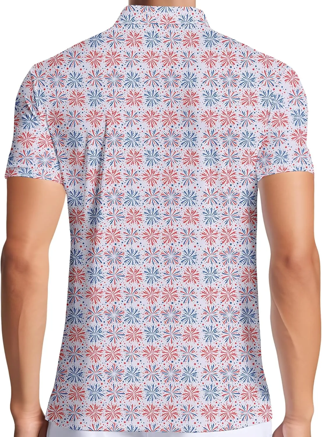 PAGYMO Golf Shirts for Men Crazy Hawaiian Print Funny Mens Polo Shirt