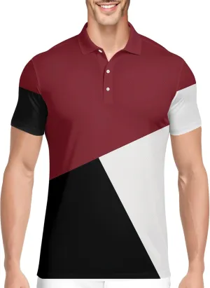 PAGYMO Golf Shirts for Men Crazy Hawaiian Print Funny Mens Polo Shirt