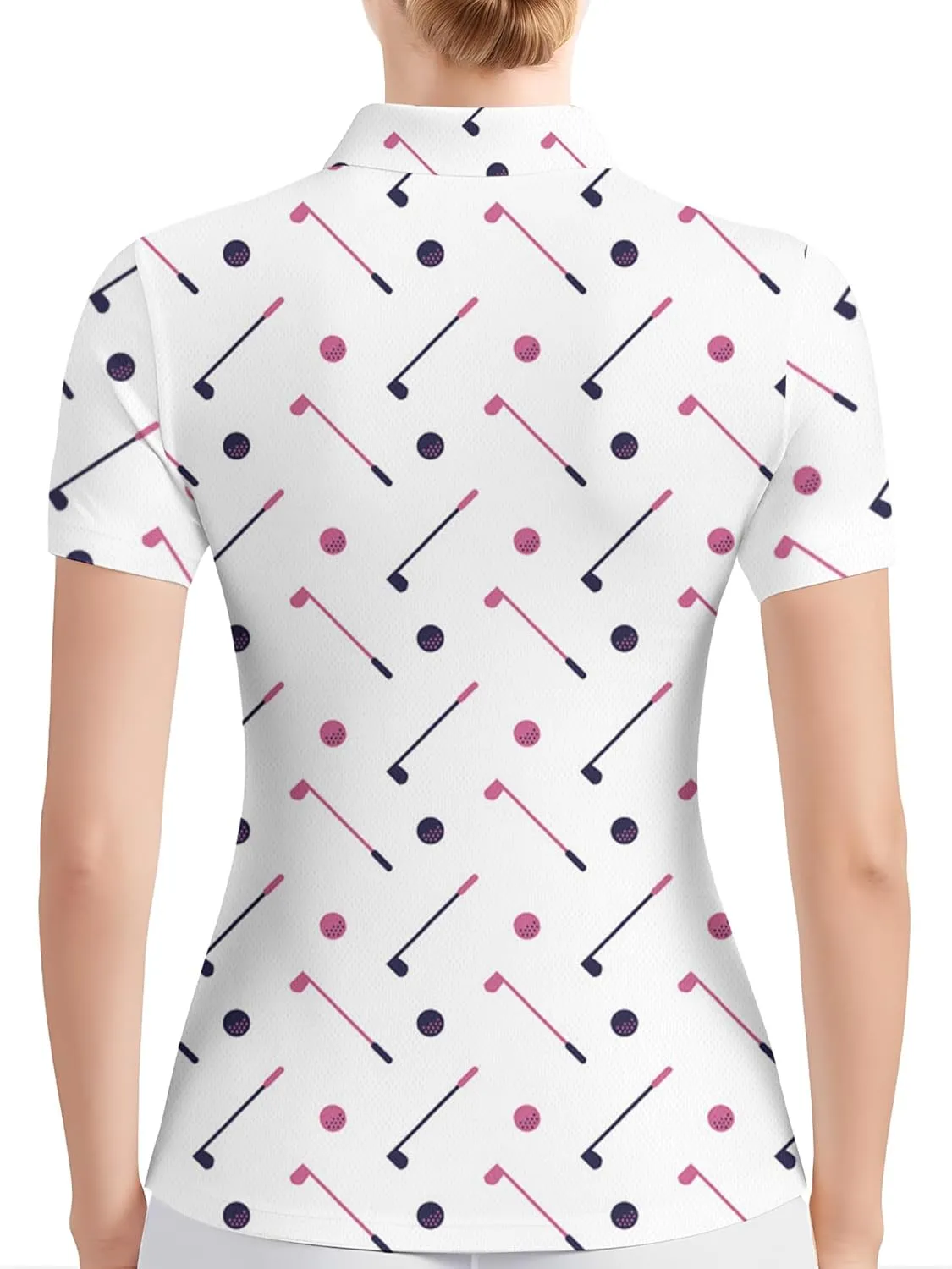 PAGYMO Womens Golf Shirt Crazy Funny Hawaiian Polo Shirts for Women