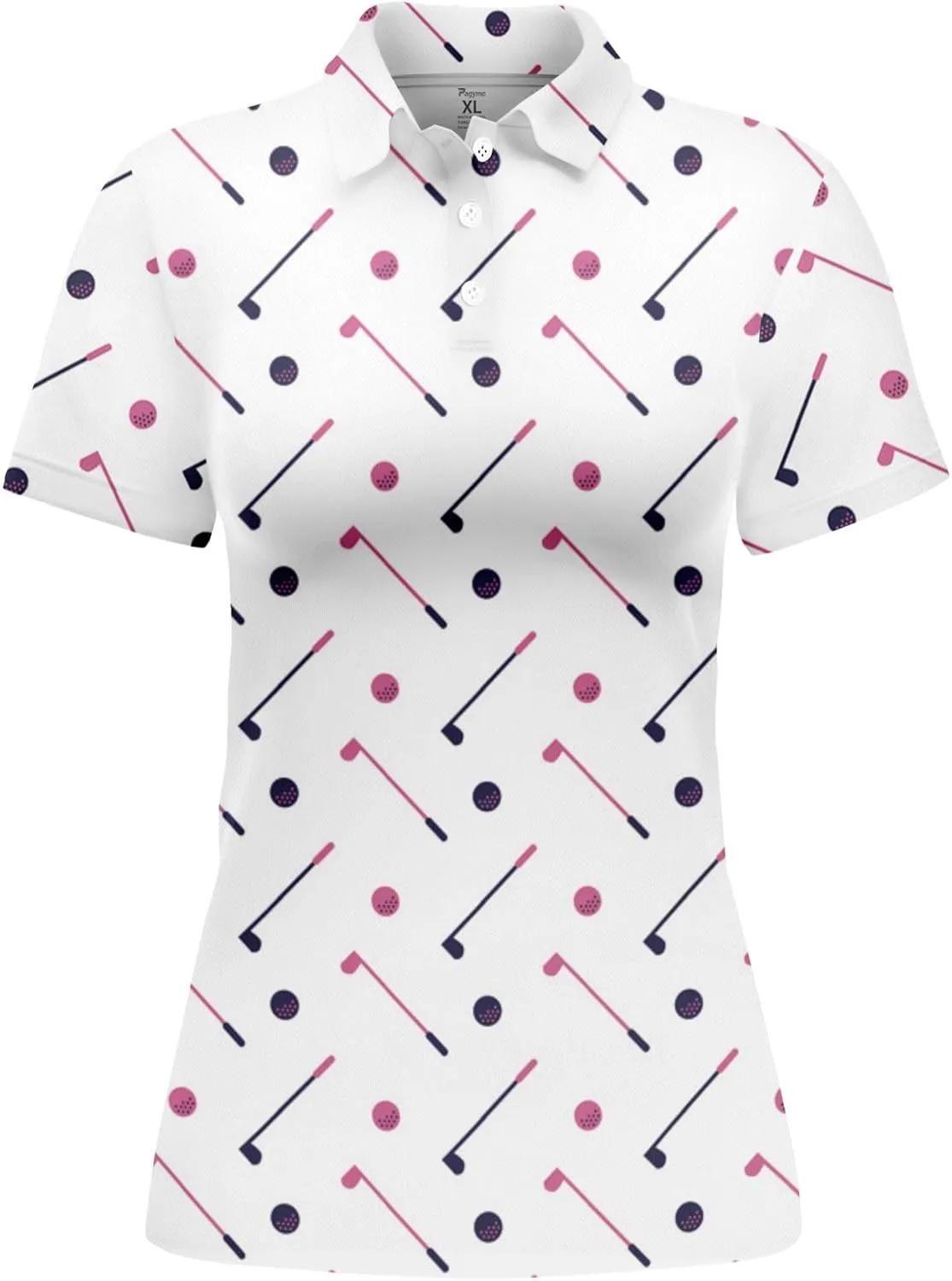 PAGYMO Womens Golf Shirt Crazy Funny Hawaiian Polo Shirts for Women