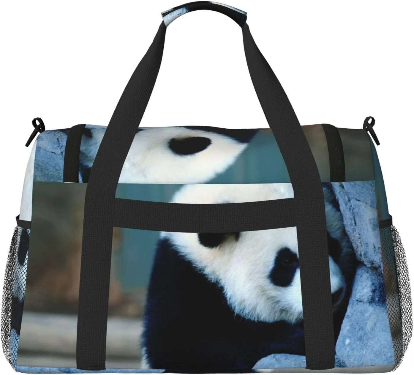 Panda At Play Travel Duffel Bag Large Foldable Waterproof Overnight Bag For Beach Swim Bags Pool Sports Gym