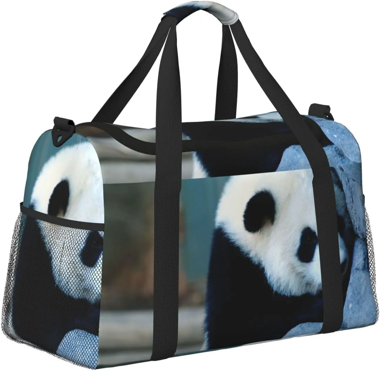 Panda At Play Travel Duffel Bag Large Foldable Waterproof Overnight Bag For Beach Swim Bags Pool Sports Gym