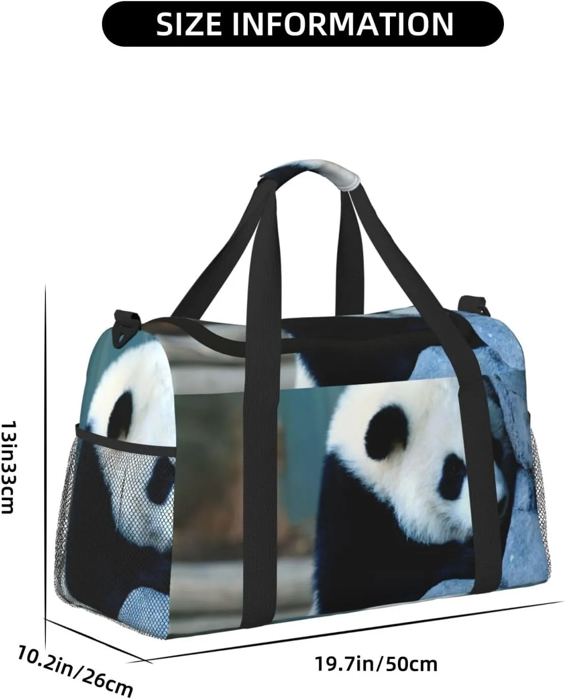 Panda At Play Travel Duffel Bag Large Foldable Waterproof Overnight Bag For Beach Swim Bags Pool Sports Gym