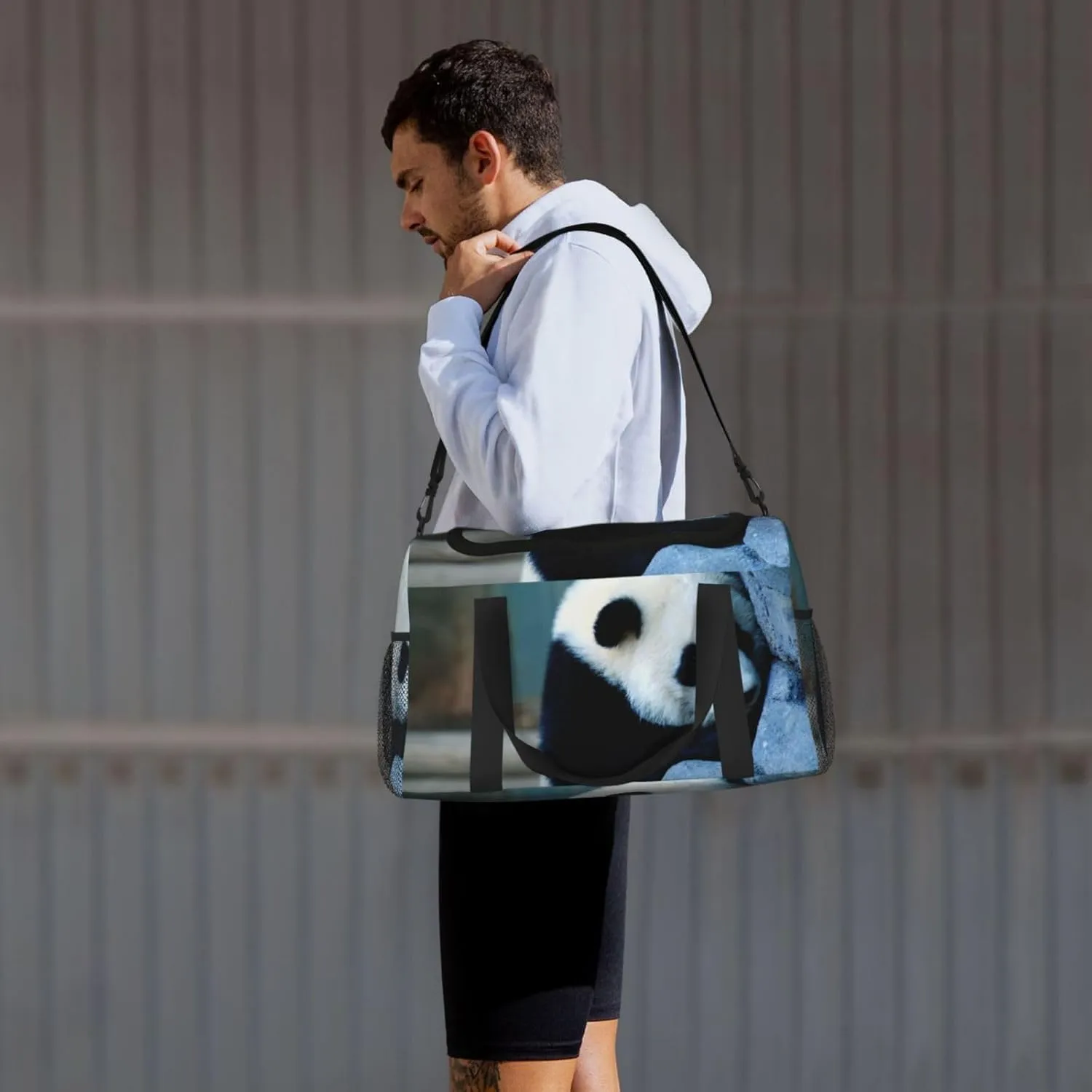 Panda At Play Travel Duffel Bag Large Foldable Waterproof Overnight Bag For Beach Swim Bags Pool Sports Gym