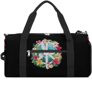 Peace Sign Dove White Pigeon Bird Gym Bag for Women Men Lightweight Duffel Bag Travel Tote Bag Sports Bag with Shoulder Strap