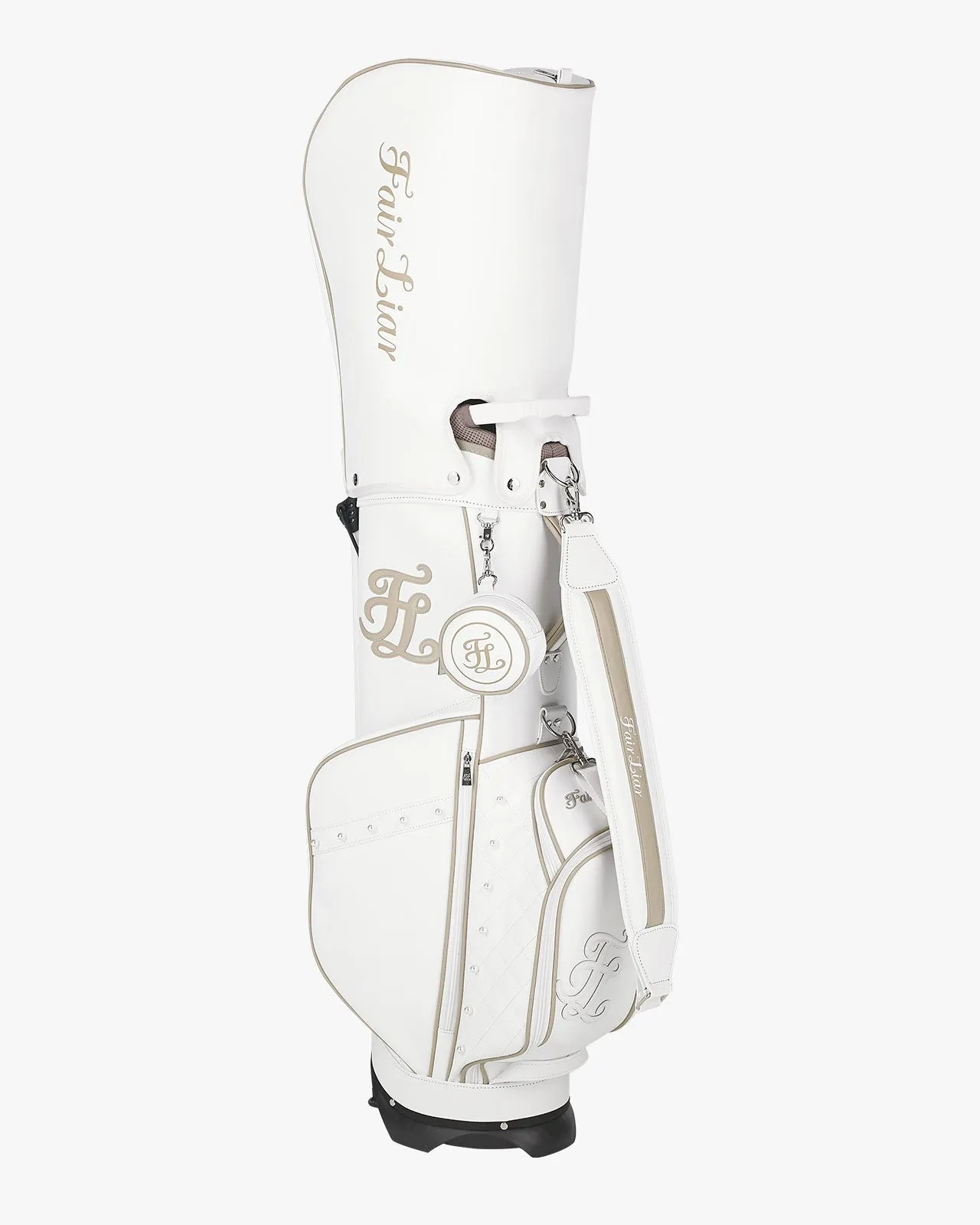 Pearl Quilted Stand Bag - White