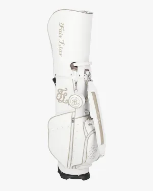 Pearl Quilted Stand Bag - White