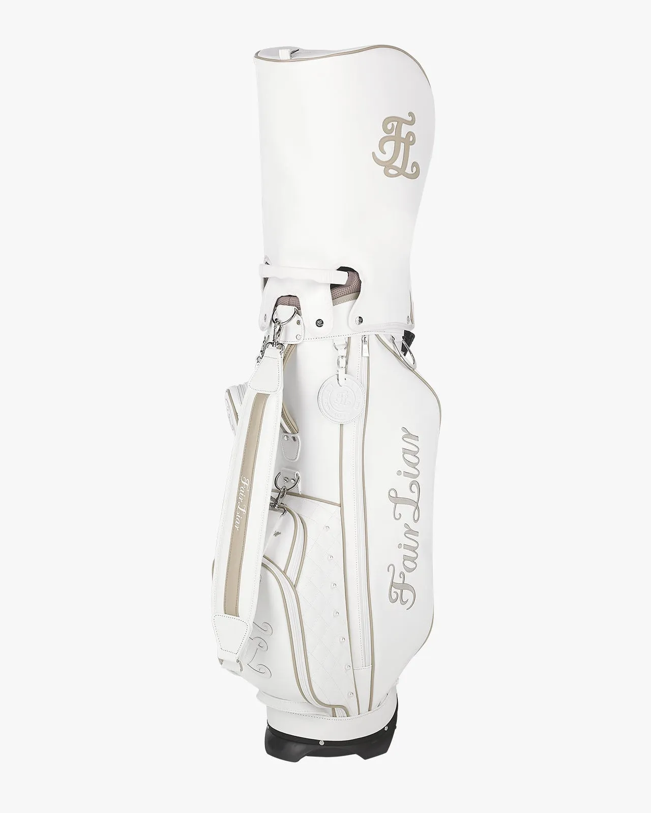 Pearl Quilted Stand Bag - White
