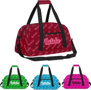Personalized Dance Bag Duffel Bag for Girl & Boy, Custom Sport Gym Bag Ballet Bag Weekender Bags Travel Bag Name Text Red