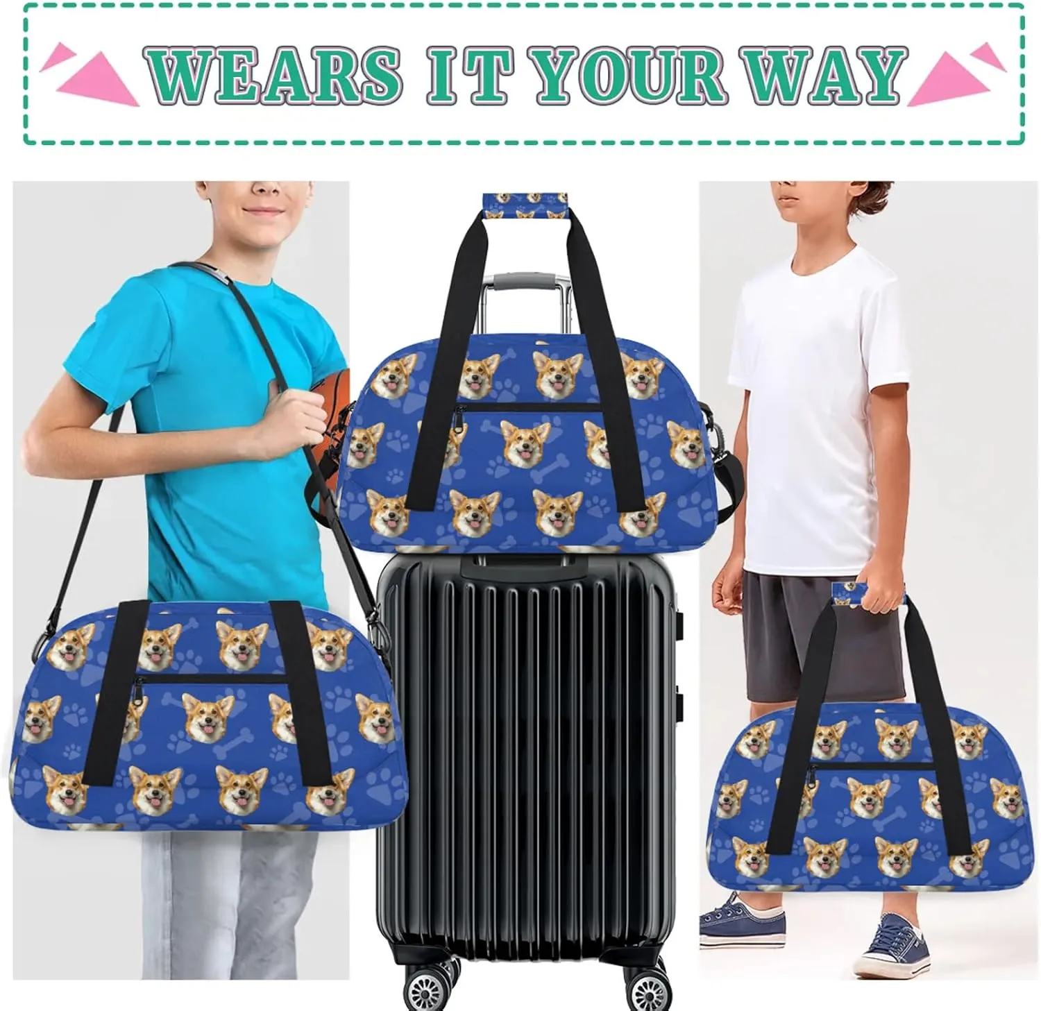 Personalized Face Duffel Bag with Face Picture, Custom Sport Training Bag, Travel Duffel Bags Waterproof Overnight Weekender Bag Gym Bag