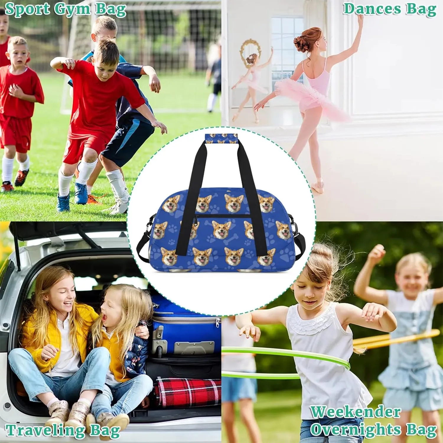 Personalized Face Duffel Bag with Face Picture, Custom Sport Training Bag, Travel Duffel Bags Waterproof Overnight Weekender Bag Gym Bag