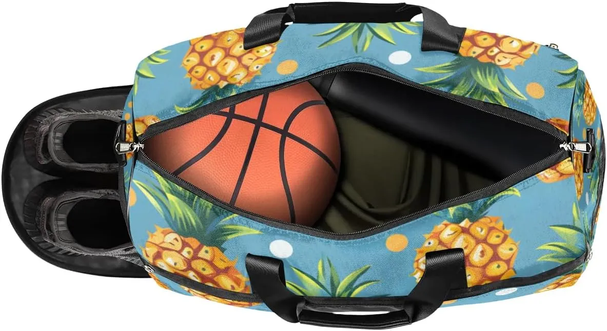 Personalized Gym Duffel Bag for Mens Large Duffel Bags Men Women Travel Duffel Bags Gym Accessories for Men Women Pineapple Fruit