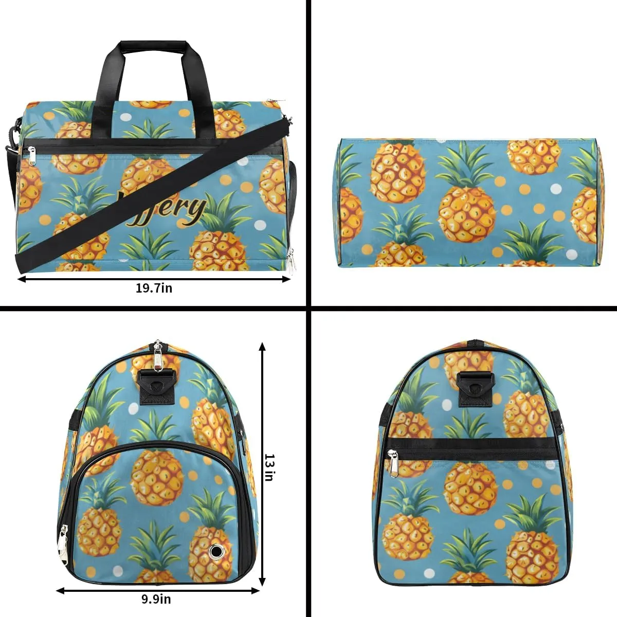 Personalized Gym Duffel Bag for Mens Large Duffel Bags Men Women Travel Duffel Bags Gym Accessories for Men Women Pineapple Fruit