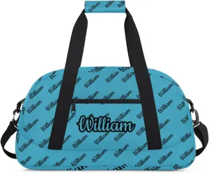 Personalized Gym Duffel Bag with Name Custom Sport Bag Gymnastics Bags Customized Dance Duffel Bag Weekender Sleepover Bag, Blue
